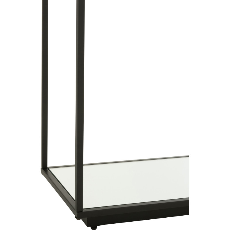 Console moderne Rectangulaire 1 étagère en Métal Noir Verre Transparent Miroir Kozy J-Line - 5