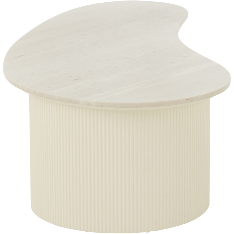 Grande Table basse moderne chic Organique en Marbre Blanc Bois MDF Blanc Snowli - 6