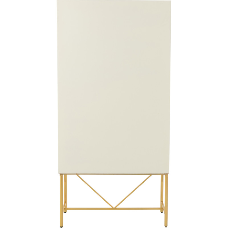 Grand Buffet moderne chic Haut Arrondi 2 portes en Marbre Blanc Bois MDF Métal Doré Wisteria - 4