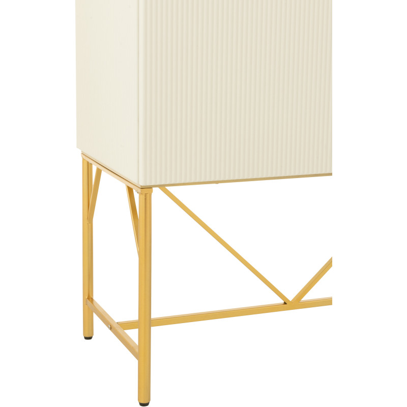 Grand Buffet moderne chic Haut Arrondi 2 portes en Marbre Blanc Bois MDF Métal Doré Wisteria - 5