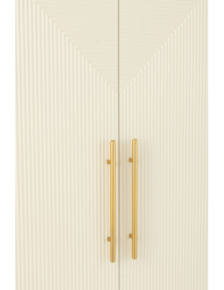 Grand Buffet moderne chic Haut Arrondi 2 portes en Marbre Blanc Bois MDF Métal Doré Wisteria - 6
