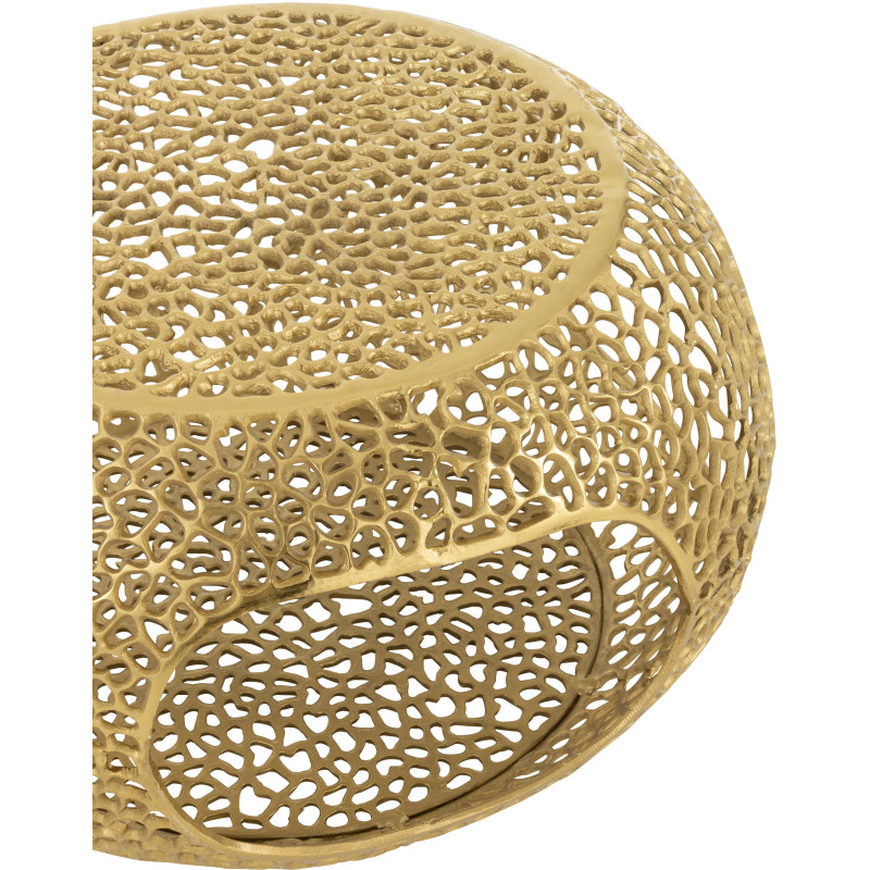 Table basse moderne chic Ronde 1 étagère en Métal Doré Solara - 4