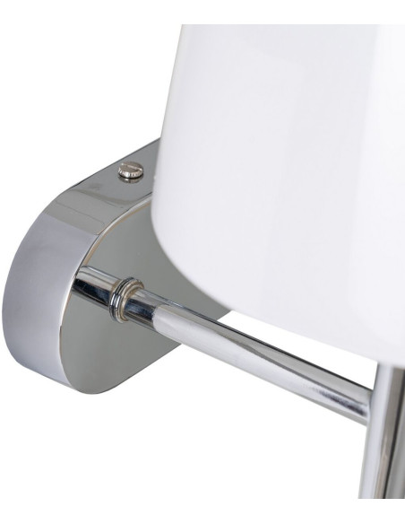 Applique murale 2 lampes en Verre Blanc Métal Argenté Klarrisa - 2