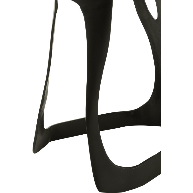 Table d'appoint design Ronde 40 cm en Marbre Blanc Métal Noir Deossa - 6