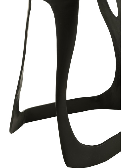 Table d'appoint design Ronde 40 cm en Marbre Blanc Métal Noir Deossa - 6