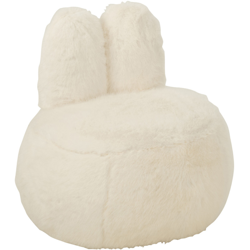 Fauteuil original poils longs Oreilles de lapin en Tissu Blanc Bois Bunny - 1