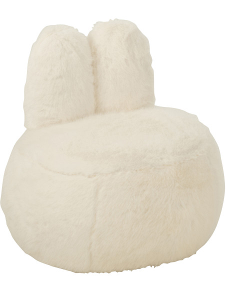 Fauteuil original poils longs Oreilles de lapin en Tissu Blanc Bois Bunny - 1
