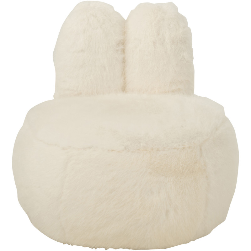 Fauteuil original poils longs Oreilles de lapin en Tissu Blanc Bois Bunny - 2