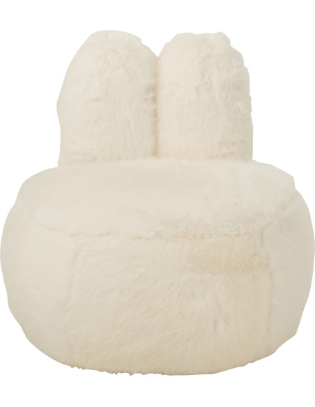 Fauteuil original poils longs Oreilles de lapin en Tissu Blanc Bois Bunny - 2