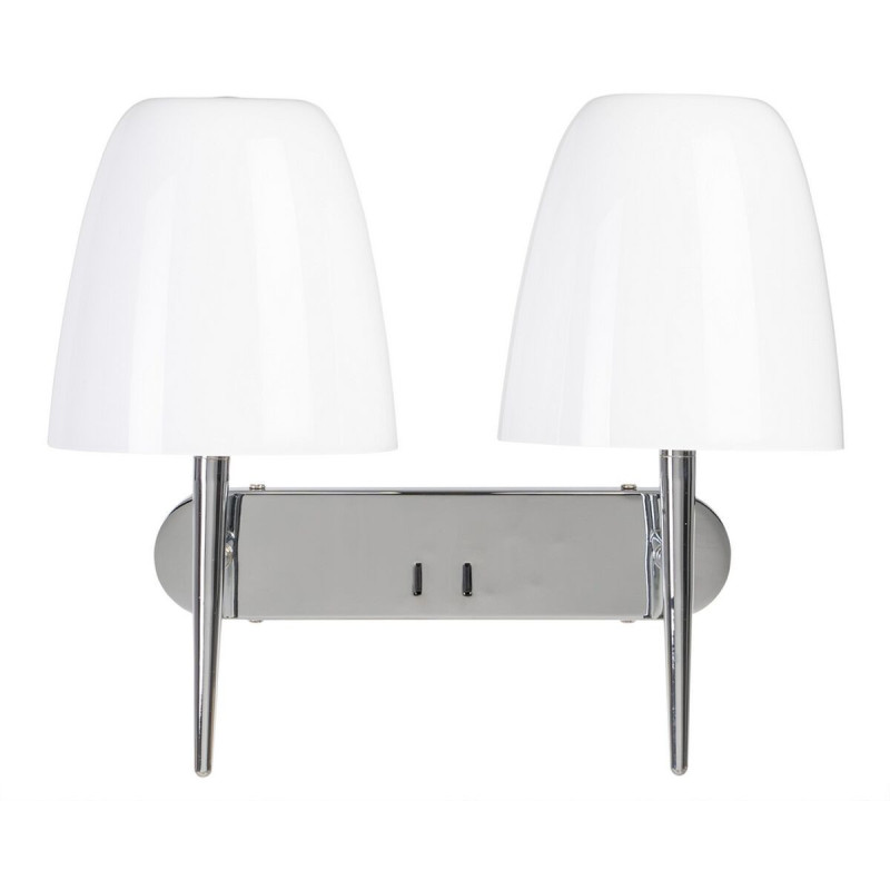 Applique murale 2 lampes en Verre Blanc Métal Argenté Klarrisa - 6