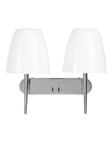 Applique murale 2 lampes en Verre Blanc Métal Argenté Klarrisa - 6