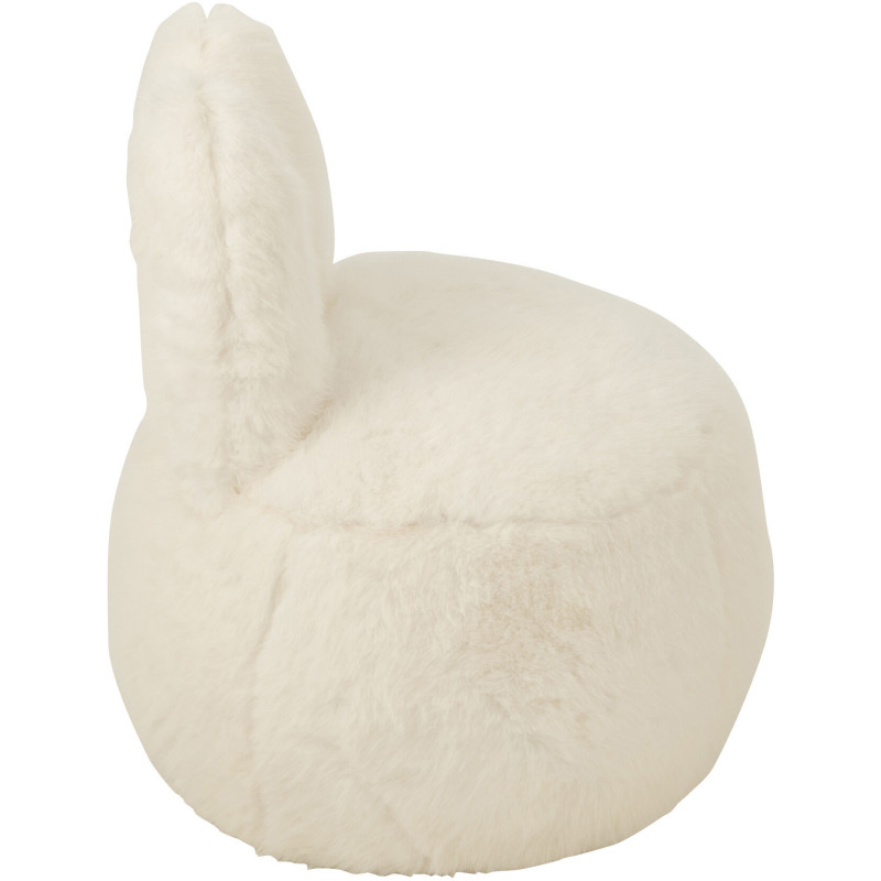 Fauteuil original poils longs Oreilles de lapin en Tissu Blanc Bois Bunny - 3