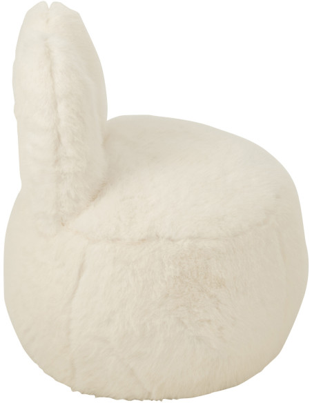 Fauteuil original poils longs Oreilles de lapin en Tissu Blanc Bois Bunny - 3
