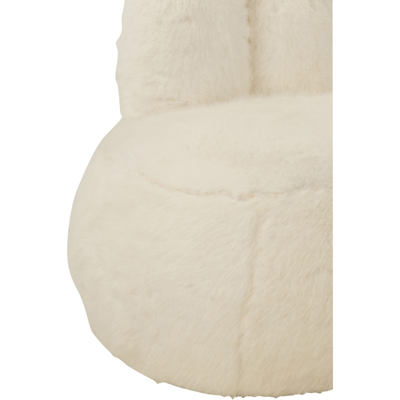 Fauteuil original poils longs Oreilles de lapin en Tissu Blanc Bois Bunny - 5