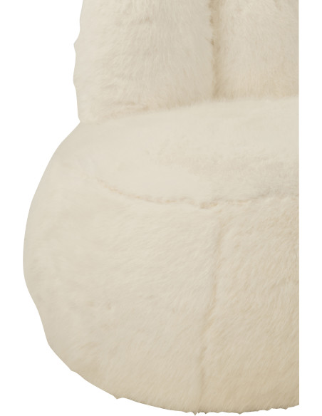 Fauteuil original poils longs Oreilles de lapin en Tissu Blanc Bois Bunny - 5