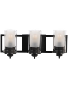Applique murale 3 lampes en Métal Noir Verre Franny - 1