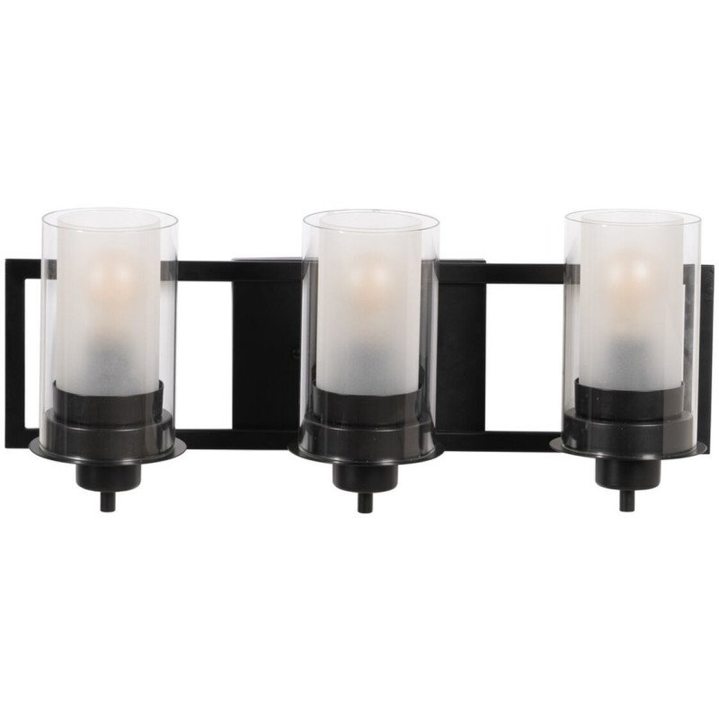 Applique murale 3 lampes en Métal Noir Verre Franny - 1