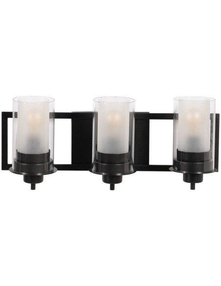 Applique murale 3 lampes en Métal Noir Verre Franny Ixia - 1