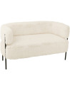 Canapé moderne chic poils longs 2 places en Tissu Blanc Métal Noir Cocoony - 1