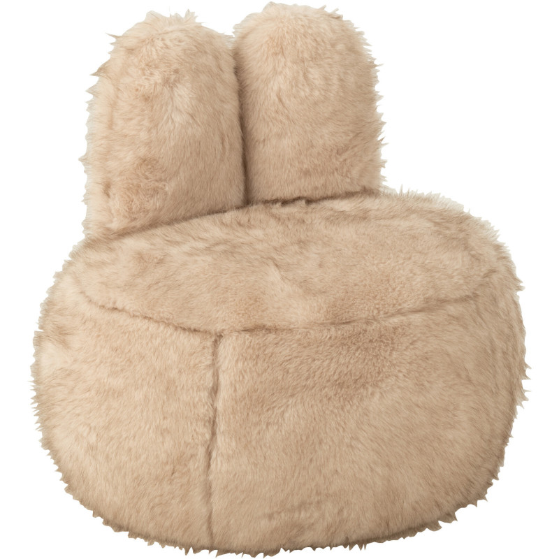 Fauteuil original poils longs Oreilles de lapin en Tissu Taupe Bois Bunny - 1