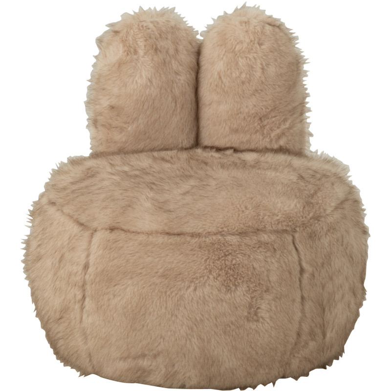 Fauteuil original poils longs Oreilles de lapin en Tissu Taupe Bois Bunny - 3
