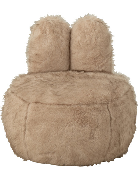 Fauteuil original poils longs Oreilles de lapin en Tissu Taupe Bois Bunny - 3