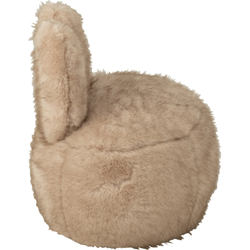 Fauteuil original poils longs Oreilles de lapin en Tissu Taupe Bois Bunny - 4