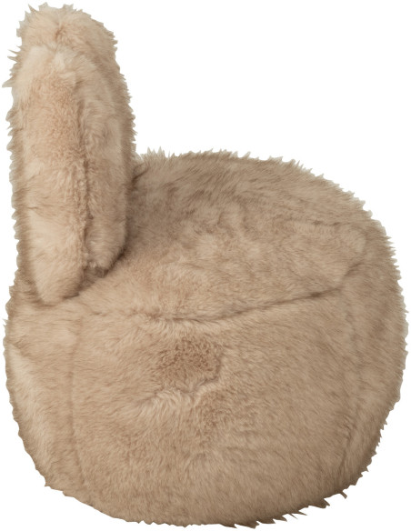Fauteuil original poils longs Oreilles de lapin en Tissu Taupe Bois Bunny - 4
