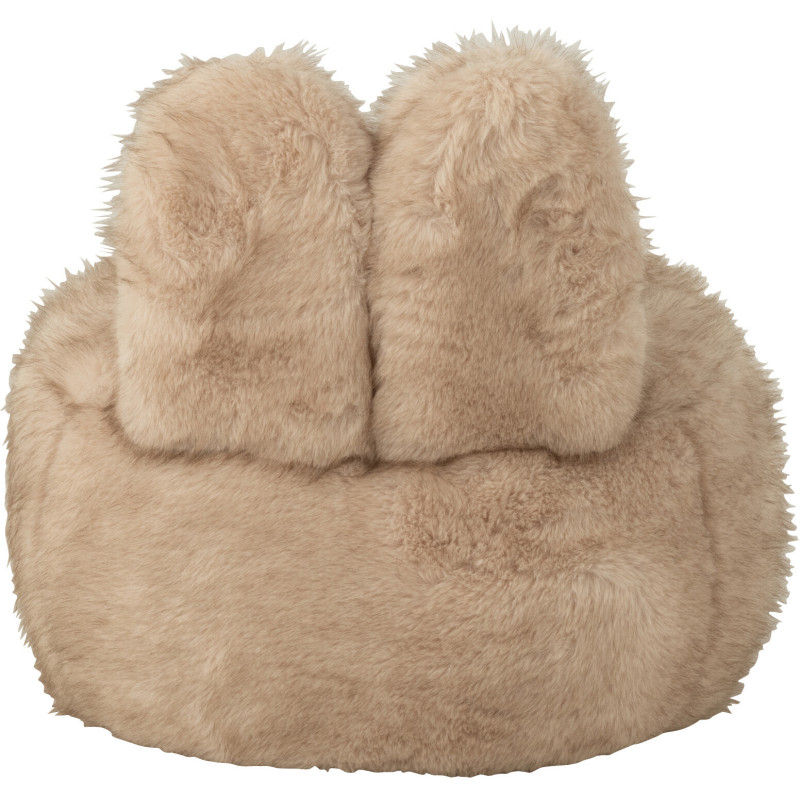 Fauteuil original poils longs Oreilles de lapin en Tissu Taupe Bois Bunny - 5