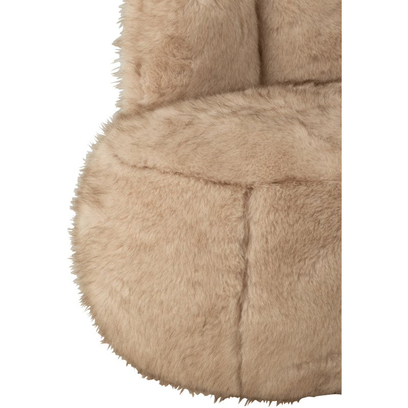 Fauteuil original poils longs Oreilles de lapin en Tissu Taupe Bois Bunny - 6
