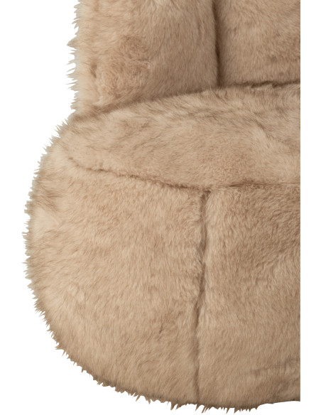 Fauteuil original poils longs Oreilles de lapin en Tissu Taupe Bois Bunny - 6