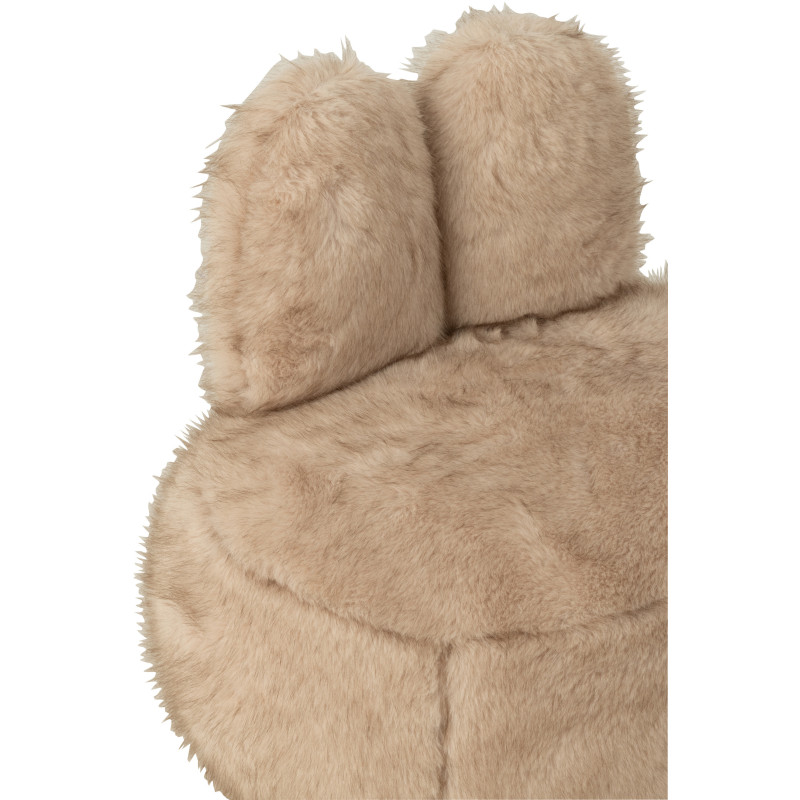 Fauteuil original poils longs Oreilles de lapin en Tissu Taupe Bois Bunny - 7