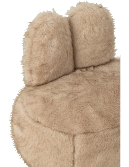 Fauteuil original poils longs Oreilles de lapin en Tissu Taupe Bois Bunny - 7