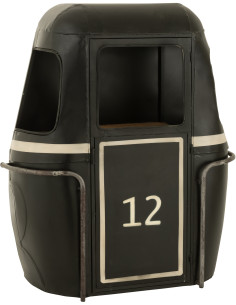 Meuble bar original Cabine téléphérique vintage en Métal Noir Blanc Bois de manguier Naturel Twelve - 1