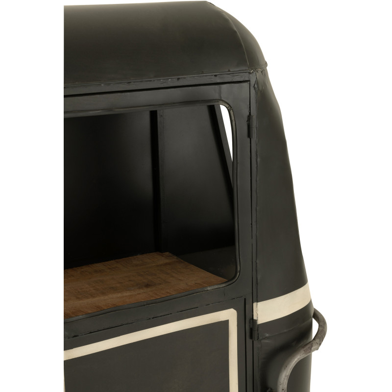 Meuble bar original Cabine téléphérique vintage en Métal Noir Blanc Bois de manguier Naturel Twelve - 6