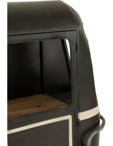 Meuble bar original Cabine téléphérique vintage en Métal Noir Blanc Bois de manguier Naturel Twelve - 6