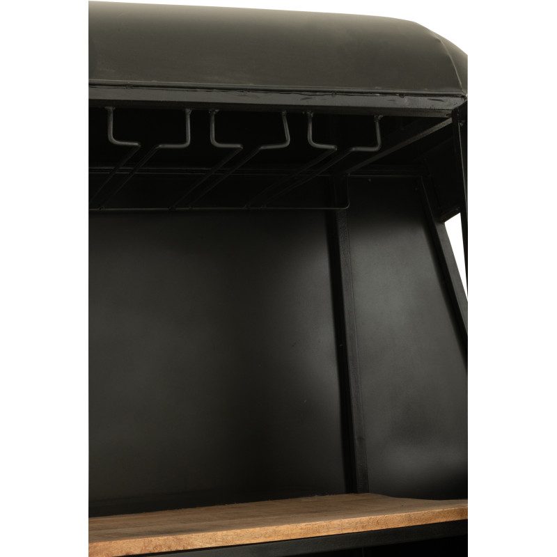 Meuble bar original Cabine téléphérique vintage en Métal Noir Blanc Bois de manguier Naturel Twelve - 8