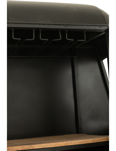 Meuble bar original Cabine téléphérique vintage en Métal Noir Blanc Bois de manguier Naturel Twelve - 8