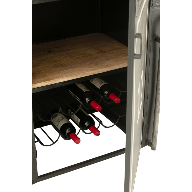 Meuble bar original Cabine téléphérique vintage en Métal Noir Blanc Bois de manguier Naturel Twelve - 9