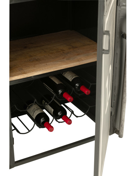 Meuble bar original Cabine téléphérique vintage en Métal Noir Blanc Bois de manguier Naturel Twelve - 9