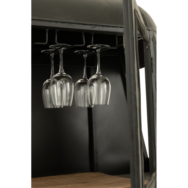 Meuble bar original Cabine téléphérique vintage en Métal Noir Blanc Bois de manguier Naturel Twelve - 10