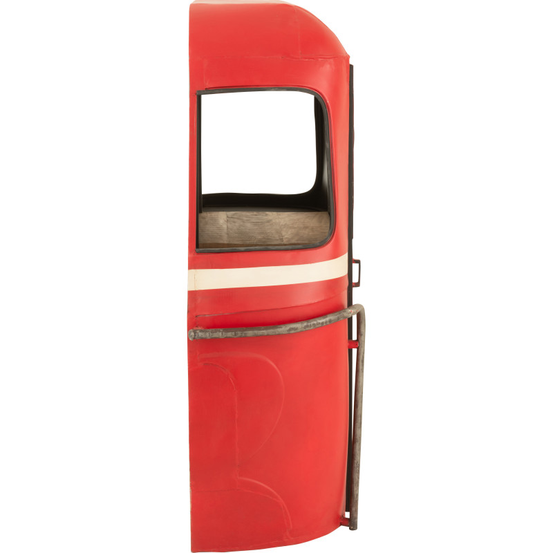 Meuble bar original Cabine téléphérique vintage en Métal Rouge Blanc Bois de manguier Naturel Twelve - 3