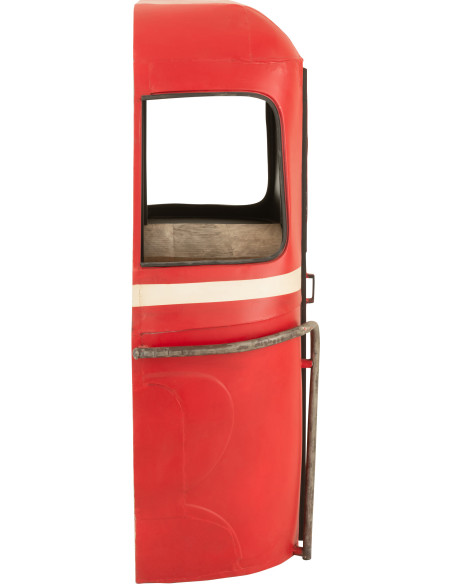 Meuble bar original Cabine téléphérique vintage en Métal Rouge Blanc Bois de manguier Naturel Twelve - 3