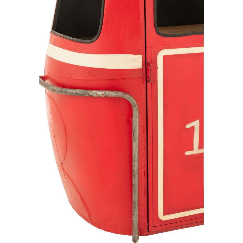 Meuble bar original Cabine téléphérique vintage en Métal Rouge Blanc Bois de manguier Naturel Twelve - 5