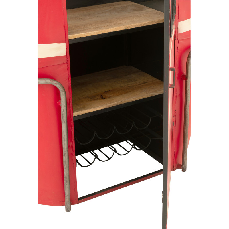 Meuble bar original Cabine téléphérique vintage en Métal Rouge Blanc Bois de manguier Naturel Twelve - 7