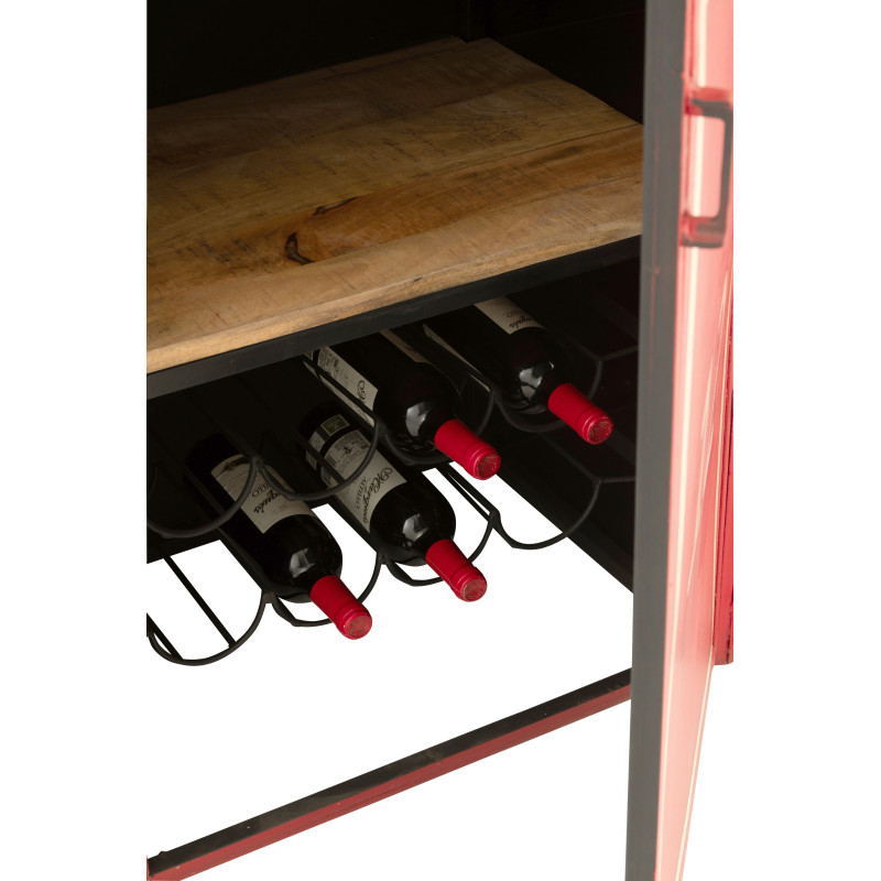 Meuble bar original Cabine téléphérique vintage en Métal Rouge Blanc Bois de manguier Naturel Twelve - 10