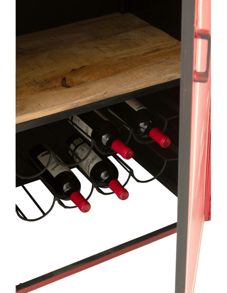 Meuble bar original Cabine téléphérique vintage en Métal Rouge Blanc Bois de manguier Naturel Twelve - 10