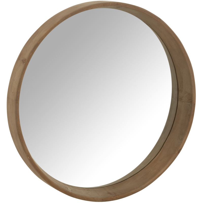 Miroir mural moderne Rond 60x60 en Bois MDF Naturel Magnico - 1