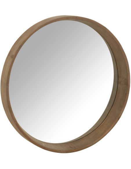 Miroir mural moderne Rond 60x60 en Bois MDF Naturel Magnico - 1