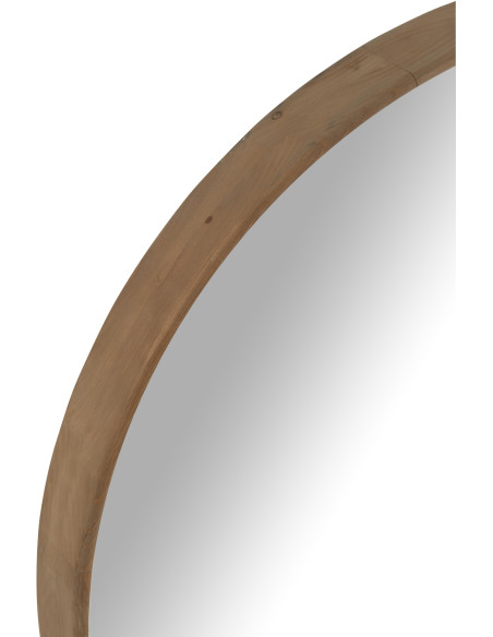 Grand Miroir mural moderne Rond 90x90 en Bois MDF Naturel Magnico - 3